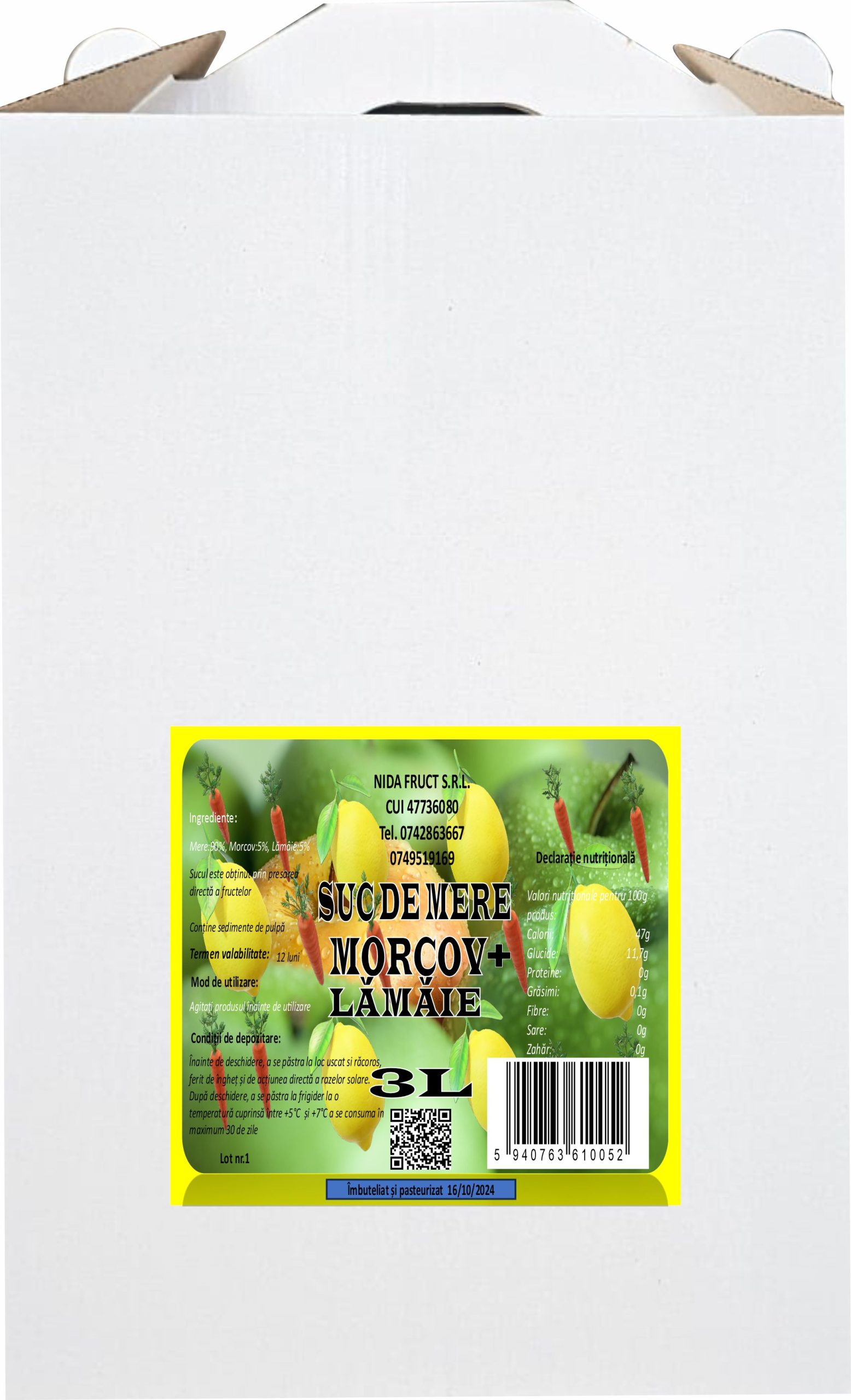 Suc de Mere Morcov+Lămâie 3L